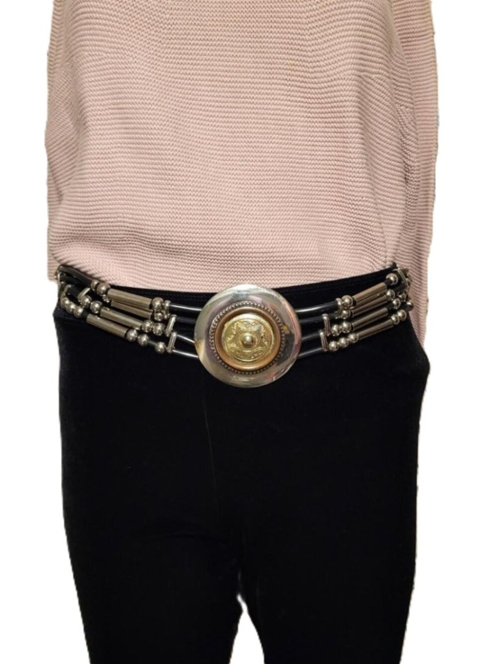 Vintage Boho Mixed Metal Western Embellished Belt